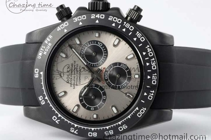 Black Black Rubber Strap on A7750 Best Daytona Ceramic Pusher Black 5GF Edition Dial Gray 0825